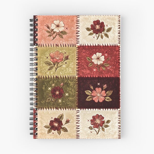 Item preview, Rustic Cottagecore Floral Patchwork Quilt Pattern designed and sold by Hen-C-Art.