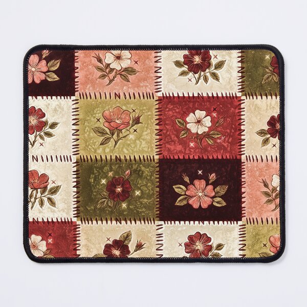 Item preview, Rustic Cottagecore Floral Patchwork Quilt Pattern designed and sold by Hen-C-Art.