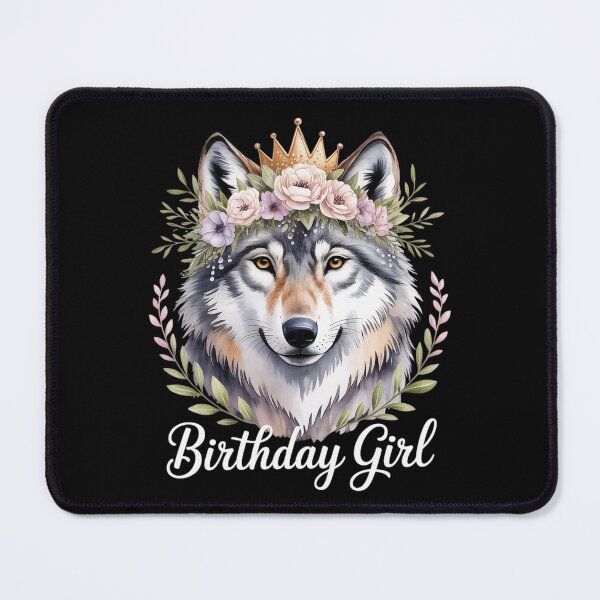 Item preview, Wolf with Flowers for the Birthday Girl designed and sold by RoyTill0Art.