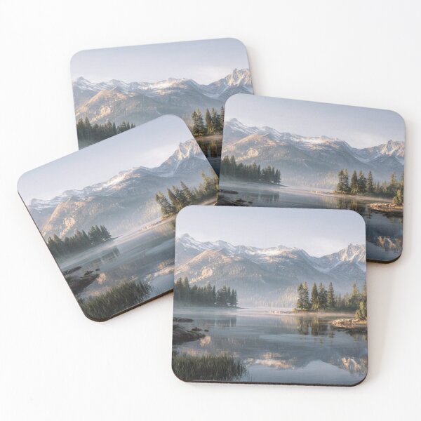 Item preview, Peaceful Nature Landscape of Mountains, Calm Lake Water, and Evergreen Trees designed and sold by LeoArt007.