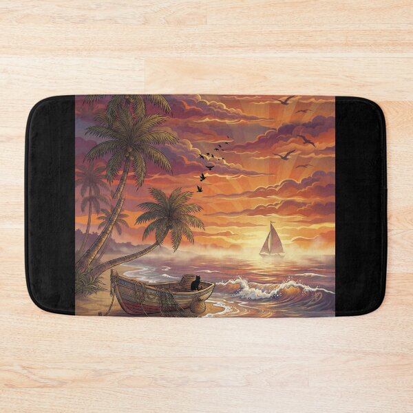 Item preview, Sunset Beach Tropical Palm Tree designed and sold by Fateh-Kro ⭐⭐⭐⭐⭐.