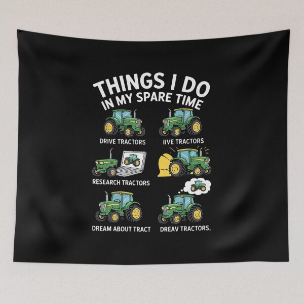 Item preview, 6 Things I Do In My Spare Time Tractor Funny Farmers designed and sold by RsFilsingerArt.