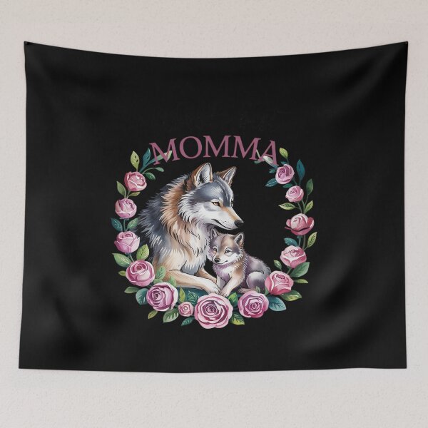 Item preview, World's Best Momma Mom 2025 Pretty Floral Wolf  designed and sold by VerseFarm.