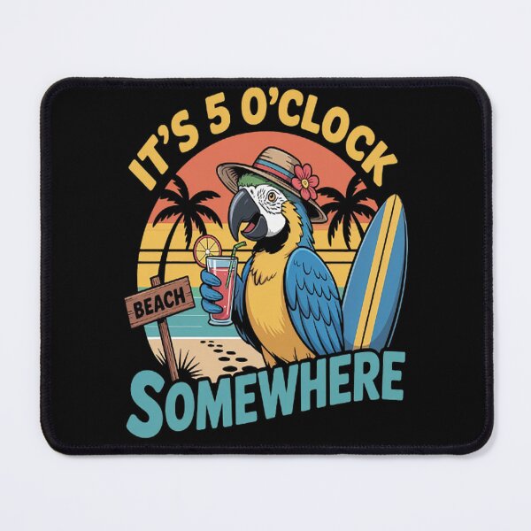 Item preview, It's 5 O’clock Somewhere Parrot Sunset Drinking designed and sold by LacostCarl.