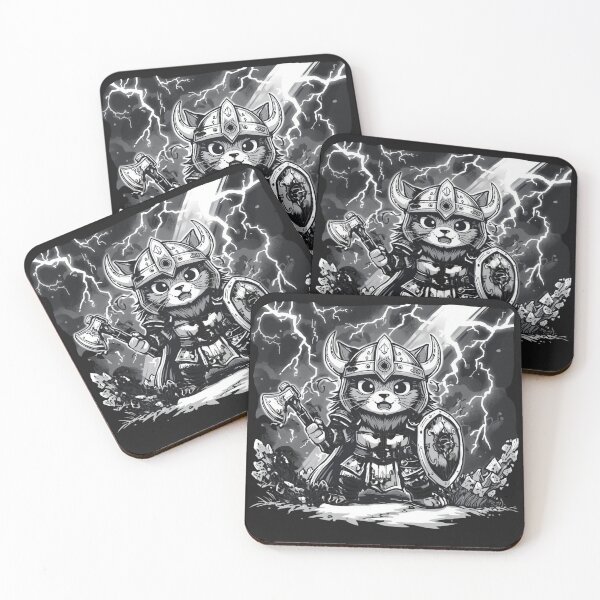 Item preview, Cat Viking Warrior - Epic Norse Thunder Cat with Axe and Shield designed and sold by TitanRN.