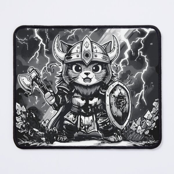 Item preview, Cat Viking Warrior - Epic Norse Thunder Cat with Axe and Shield designed and sold by TitanRN.