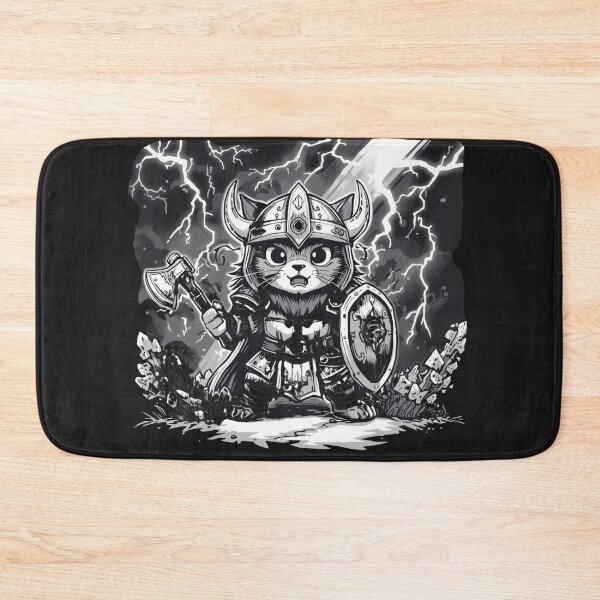 Item preview, Cat Viking Warrior - Epic Norse Thunder Cat with Axe and Shield designed and sold by TitanRN.