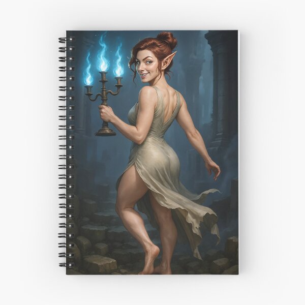 Item preview, Fortana elf woman candelabra ancient ruins designed and sold by CathryneDelamort.