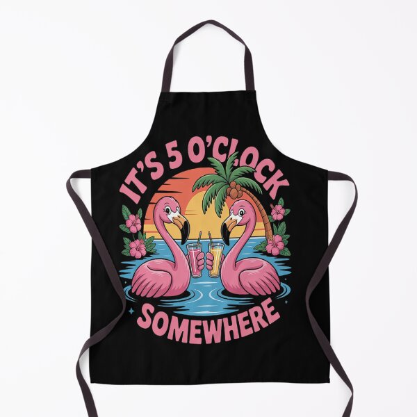 Item preview, It's 5 O'Clock Somewhere Flamingo Beach Vacation Drinking designed and sold by LacostCarl.