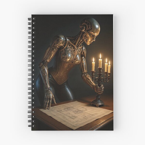 Item preview, Steampunk Robot Female Candelabra Blueprint designed and sold by CathryneDelamort.