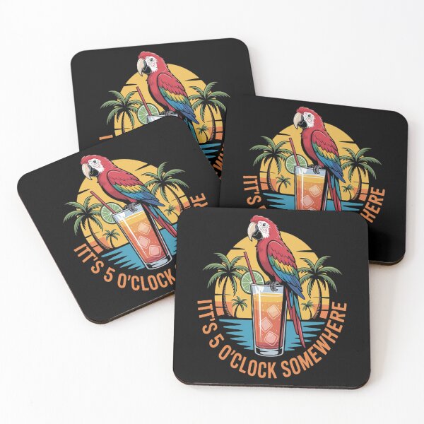 Item preview, It's 5 O'Clock Somewhere Summer Cocktail With Parrot designed and sold by LacostCarl.