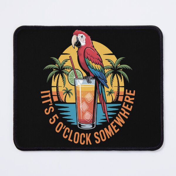Item preview, It's 5 O'Clock Somewhere Summer Cocktail With Parrot designed and sold by LacostCarl.