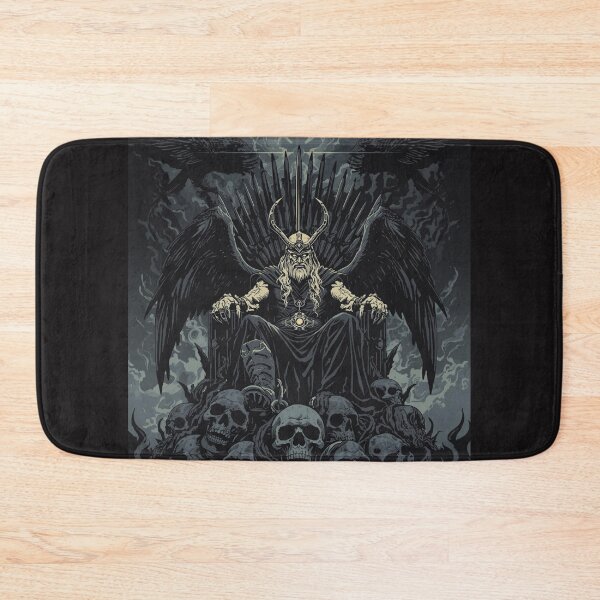 Item preview, Dark Fantasy Odin on Throne of Skulls with Raven Wings Norse Mythology Art designed and sold by TitanRN.