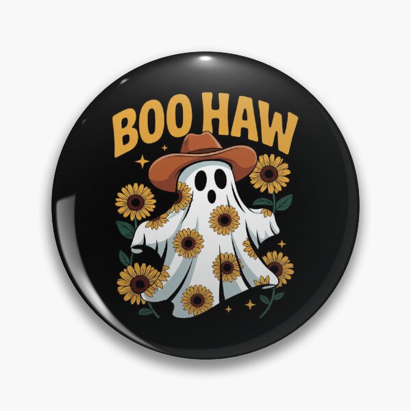 Item preview, Boo-Haw Ghost Sunflower Cowboy Cowgirl Western Halloween  designed and sold by RsFilsingerArt.