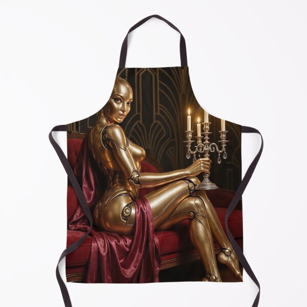 Item preview, Golden robotic woman holding candelabra designed and sold by CathryneDelamort.