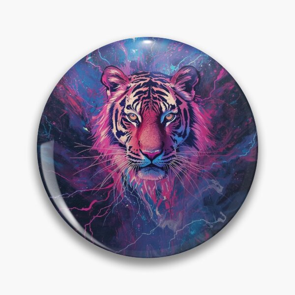 Item preview, Neon Electric Tiger with Lightning – Vibrant Glowing Wildlife Art designed and sold by TitanRN.