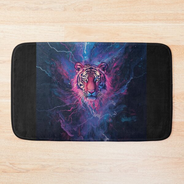 Item preview, Neon Electric Tiger with Lightning – Vibrant Glowing Wildlife Art designed and sold by TitanRN.