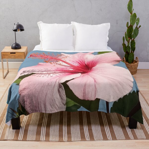 Item preview, Hibisco rosa sobre fondo celeste designed and sold by carmencuarzo.