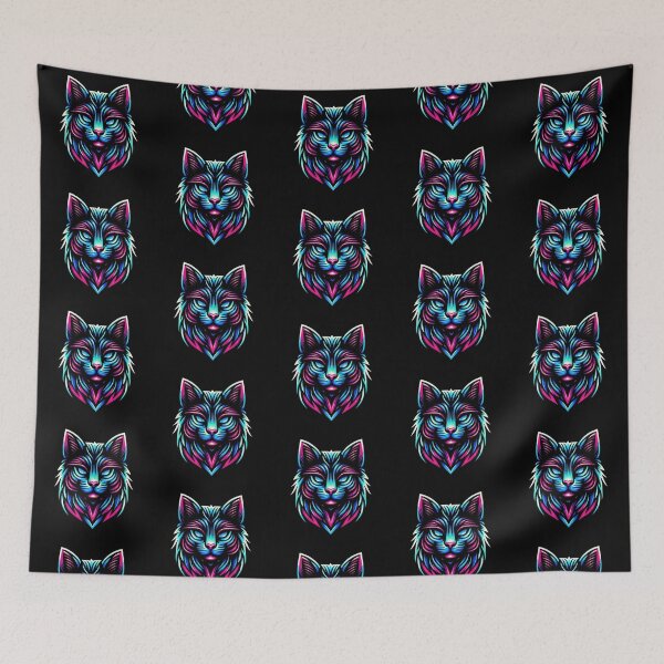 Item preview, Cyber neon cat  Illustration – Futuristic Animal Art designed and sold by Dogandesighn.