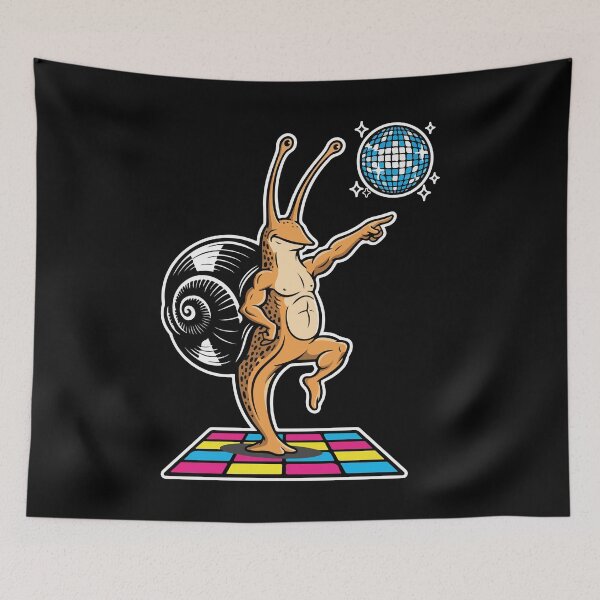 Item preview, Disco Snail - cute dancing snail in a disco designed and sold by Prtina.