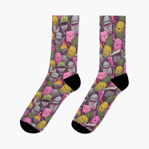 Item preview, Neon Monster Party Pineapple Pattern designed and sold by SQSHD-Pineapple.
