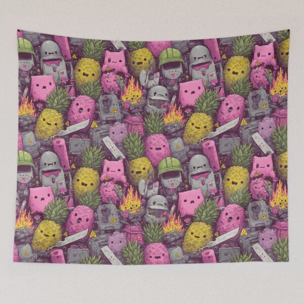 Item preview, Neon Monster Party Pineapple Pattern designed and sold by SQSHD-Pineapple.