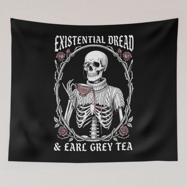 Item preview, Dark Academia Skeleton Drinking Tea Funny Gothic designed and sold by Mason-Pride.
