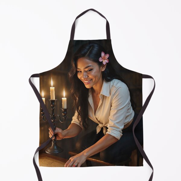 Item preview, Shanti woman holds candleabra smiling designed and sold by CathryneDelamort.