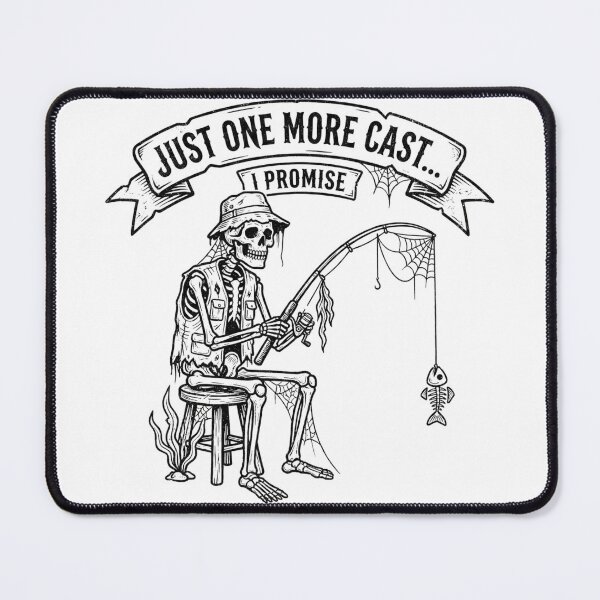 Item preview, "Just One More Cast" Skeleton Fisherman Retro Fishing designed and sold by EverBranz-stor.