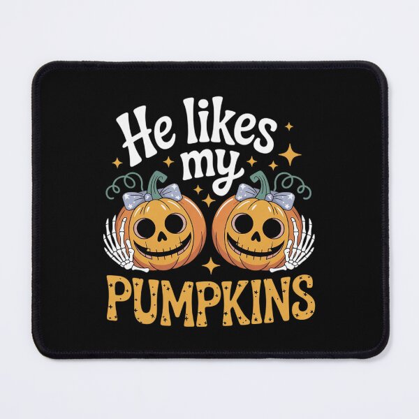 Item preview, He Likes My Pumpkins I Like Her Broomstick Couples Halloween designed and sold by VerseFarm.