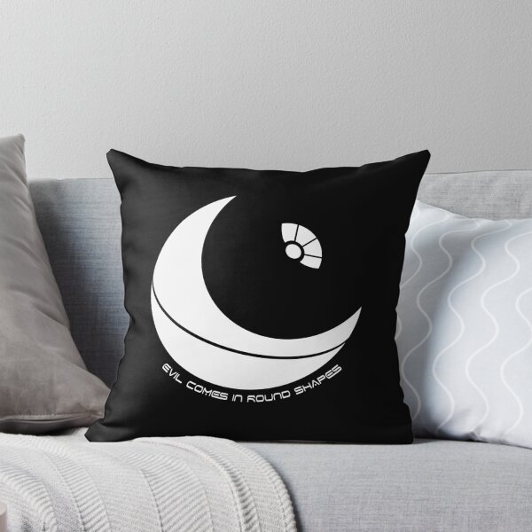 Evil Comes In Round Shapes Throw Pillow
