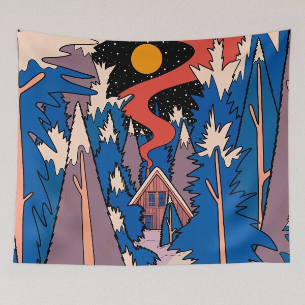 Item preview, Winter cabin designed and sold by Swadeillustrations.