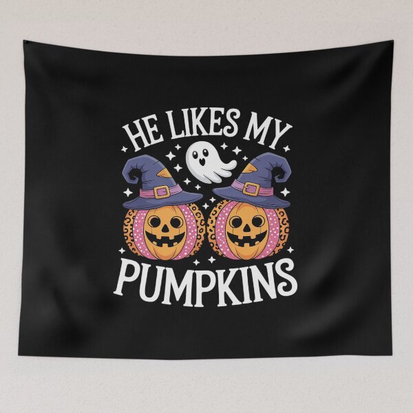 Item preview, He Likes My Pumpkins I Like His Broomstick Couples Halloween designed and sold by VerseFarm.
