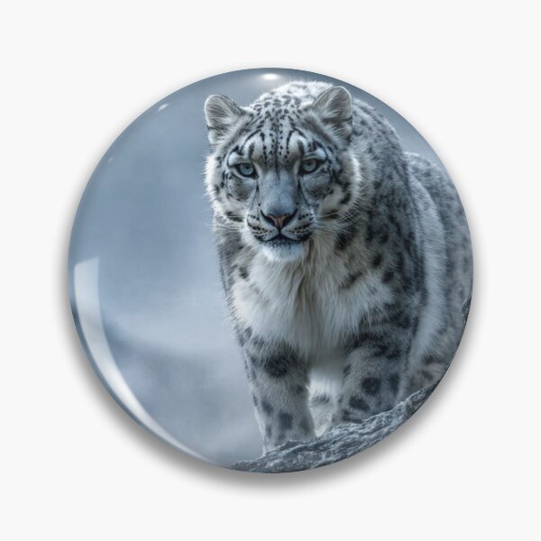 Item preview, Majestic Leopard Standing on Snowy Mountain in Winter Wilderness Landscape designed and sold by LeoArt007.