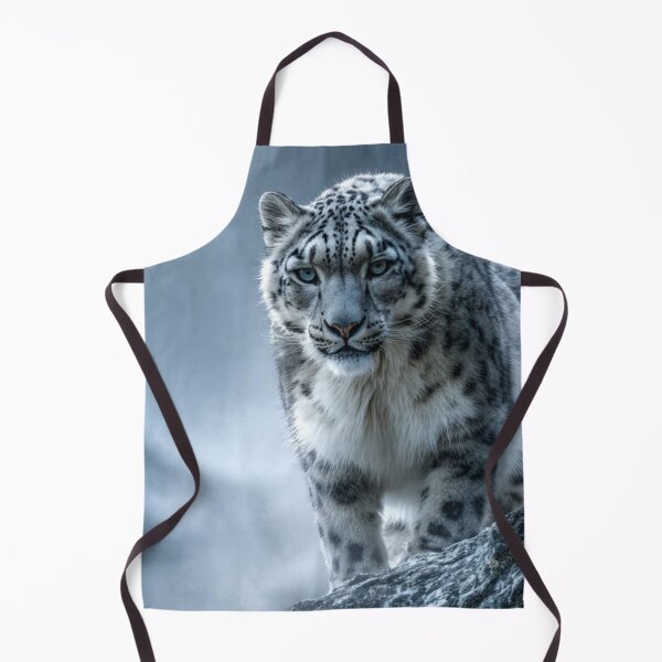 Item preview, Majestic Leopard Standing on Snowy Mountain in Winter Wilderness Landscape designed and sold by LeoArt007.