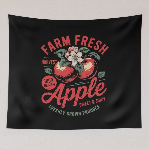 Item preview, Farm Fresh Organic Apple Farmer's Market Homegrown Vintage  designed and sold by RsFilsingerArt.