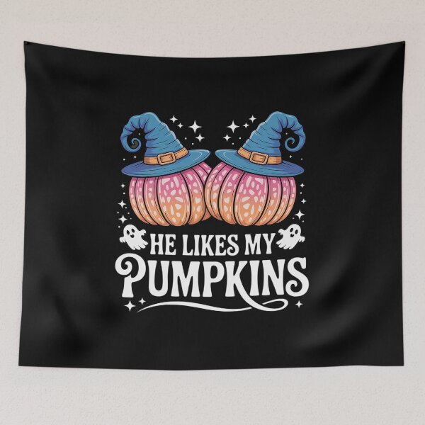 Item preview, He Likes My Pumpkins I Like His Broomstick Couples Halloween4 designed and sold by VerseFarm.