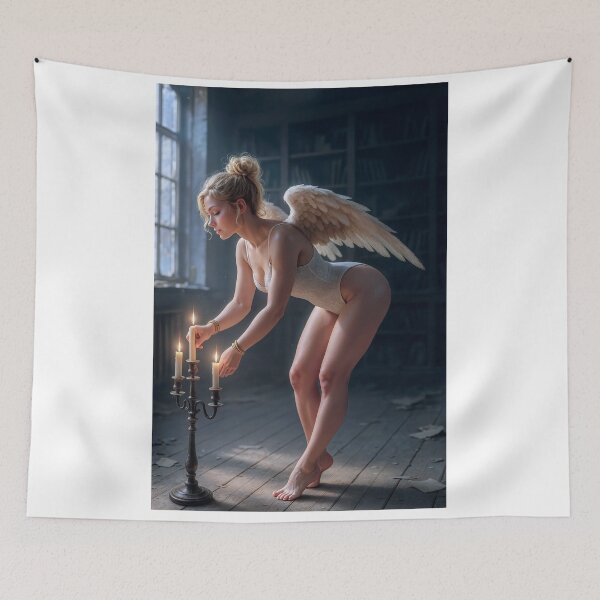 Item preview, Blonde angel wings candelabra library designed and sold by CathryneDelamort.