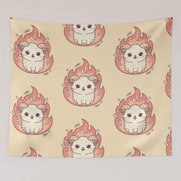 Item preview, Kawaii Cosmic Zodiac: ARIES, The Fiery Ram Cat designed and sold by SebastianSpace.
