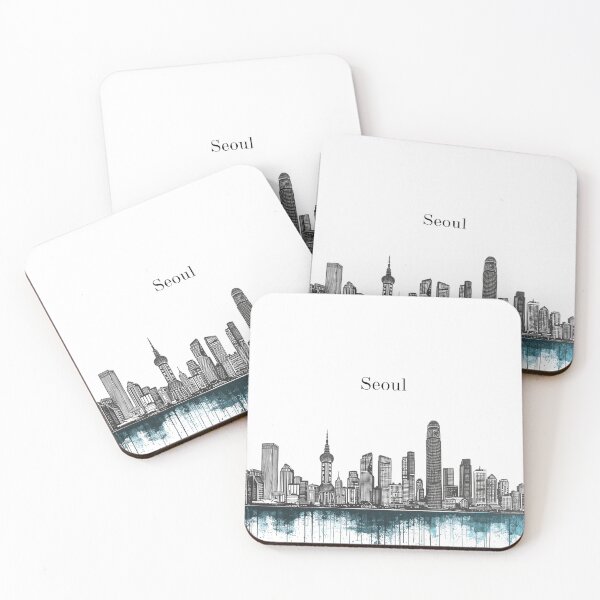 Item preview, Seoul Skyline Silhouette – Modern Cityscape Art designed and sold by Milipino.