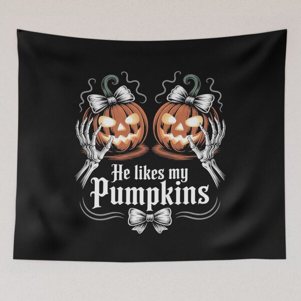 Item preview, He Likes My Pumpkins I Like His Broomstick Halloween Couples0 designed and sold by VerseFarm.