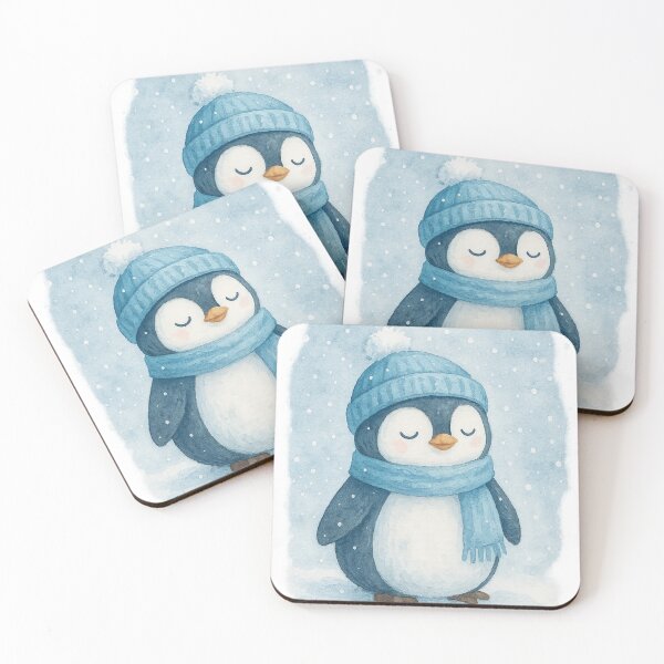 Item preview, Cozy Winter Penguin – Cute Watercolor Animal in Snow designed and sold by B-M-Store.