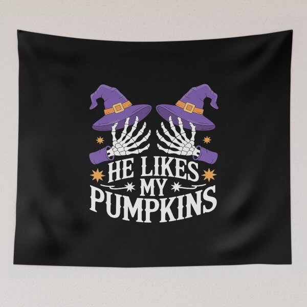 Item preview, He Likes My Pumpkins I Like His Broomstick Halloween Couples4  designed and sold by VerseFarm.