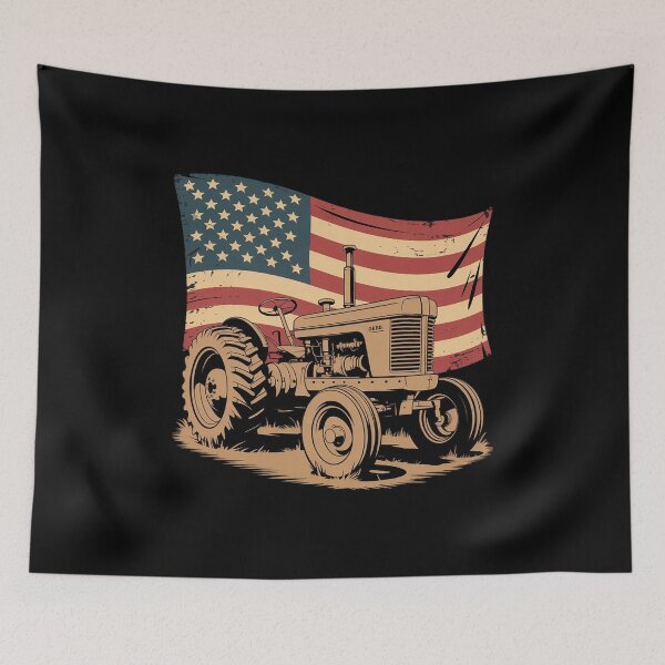 Item preview, Farm Tractor Proud Farmer Patriotic American Flag Tractor  designed and sold by RsFilsingerArt.