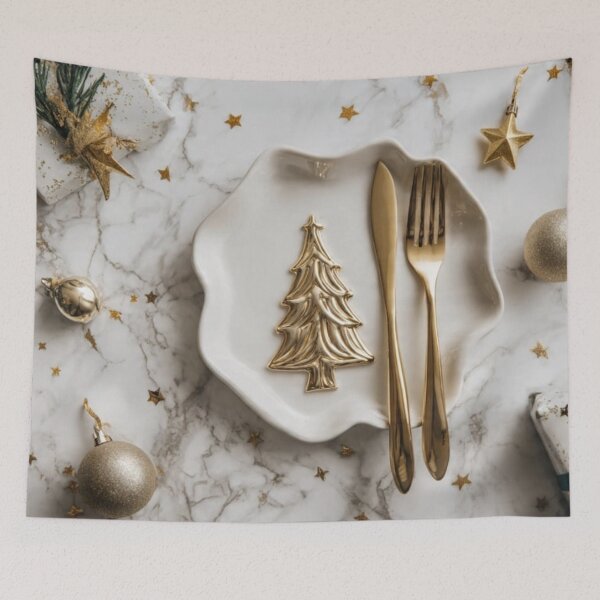 Item preview, Festive Christmas Tray Plate with Holiday Decorations and Seasonal Table Setting designed and sold by LeoArt007.