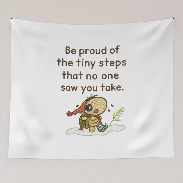 Item preview, Tiny Steps Matter – Hand-Embroidered Courage & Growth Sticker Art designed and sold by Gurjeetpixelart.