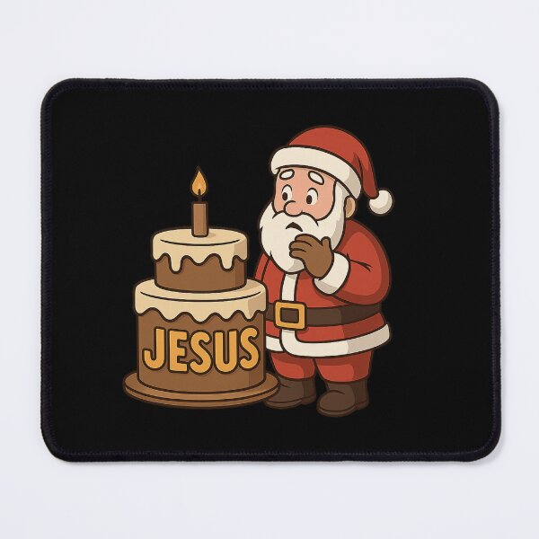 Item preview, Santa Forgot Jesus Birthday Cake – Funny Christmas Faith Humor designed and sold by PunchDrop.