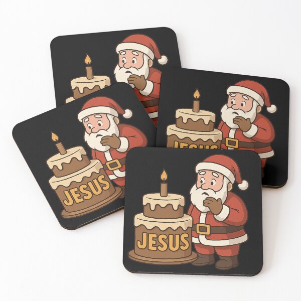 Item preview, Santa Forgot Jesus Birthday Cake – Funny Christmas Faith Humor designed and sold by PunchDrop.