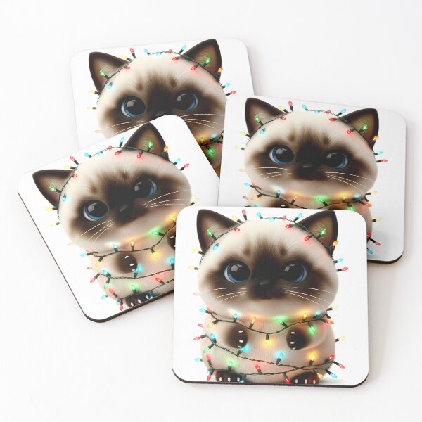 Item preview, Holiday Lights Kitten – Festive Christmas Cat Art designed and sold by meesub.