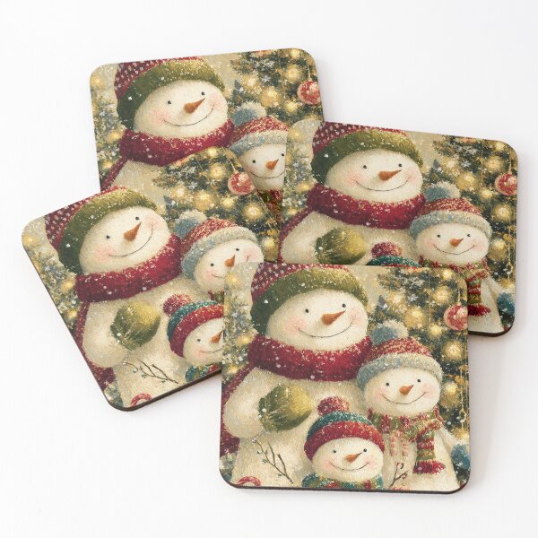 Item preview, Cute Snowman Family Portrait - Heartwarming Textured Christmas Art designed and sold by Lamarcy.